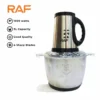 RAF Food Processor & Veg + Meat Chopper R.7032 - 3 Litre Steel Bowl - 1000W